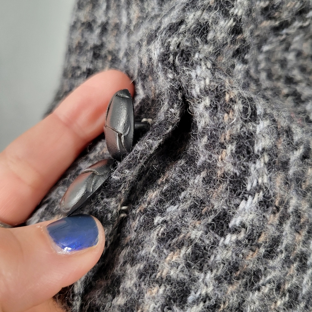 VINTAGE CASUAL CORNER Houndstooth Tweed Blazer Grey - Picture 10 of 17